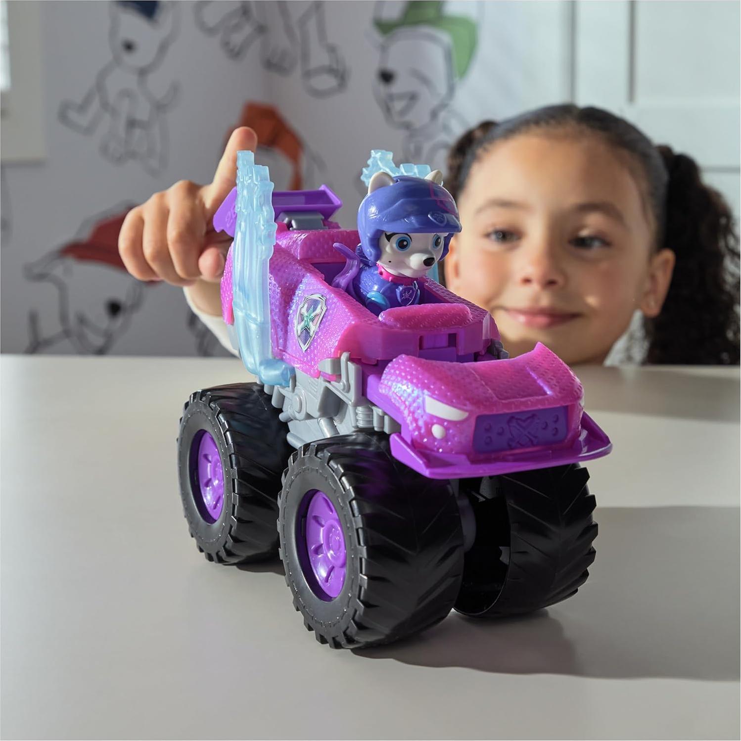 Rescue Wheels Roxi Monster Truck with Transformation and Collectible Action Figure, Toys for Boys and Girls Ages 3+