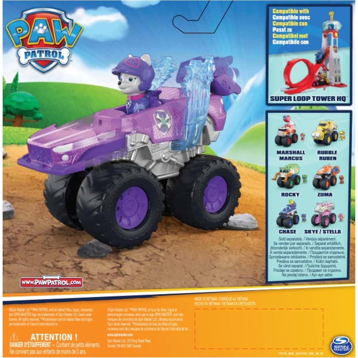 Rescue Wheels Roxi Monster Truck with Transformation and Collectible Action Figure, Toys for Boys and Girls Ages 3+