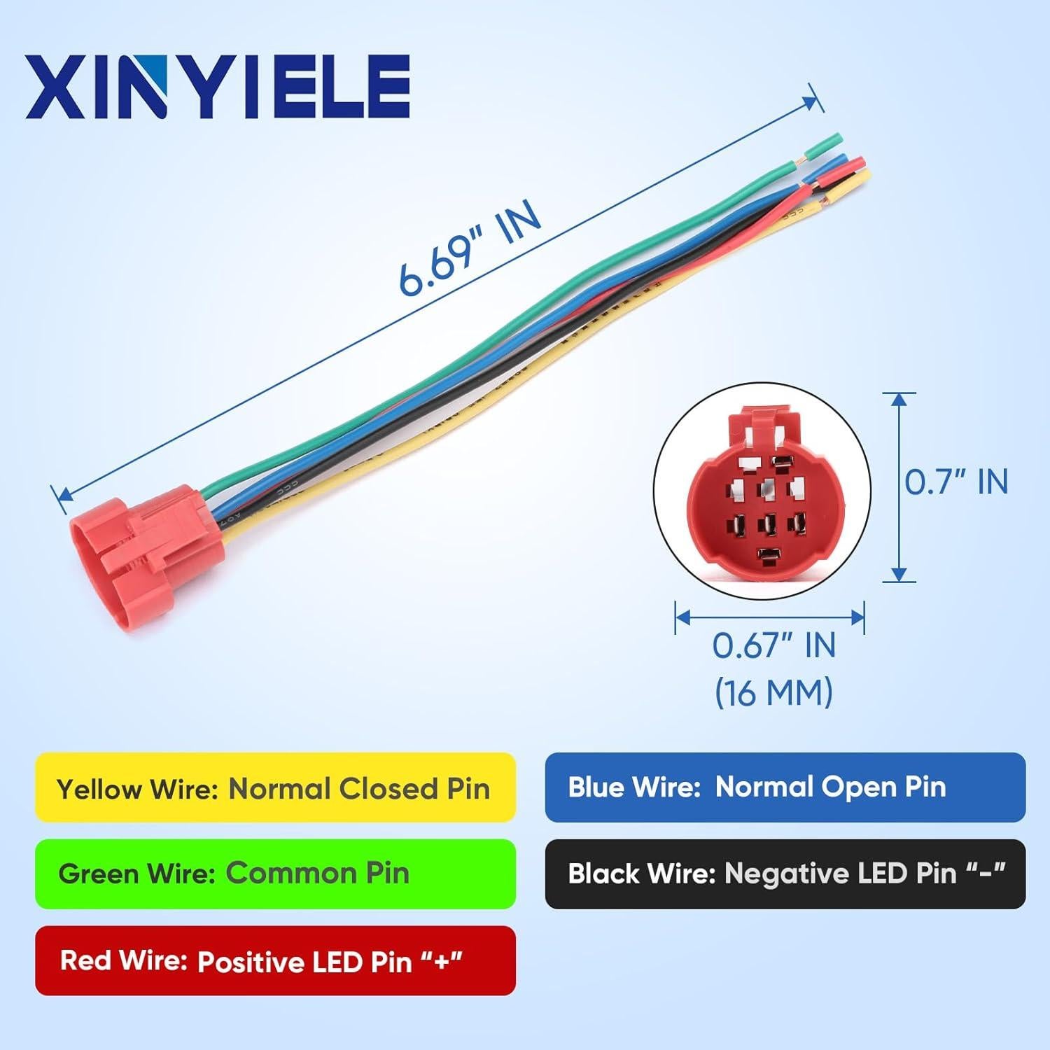 Interruptor pulsador 16mm XINYIELE acero inoxidable IP65 LED blanco