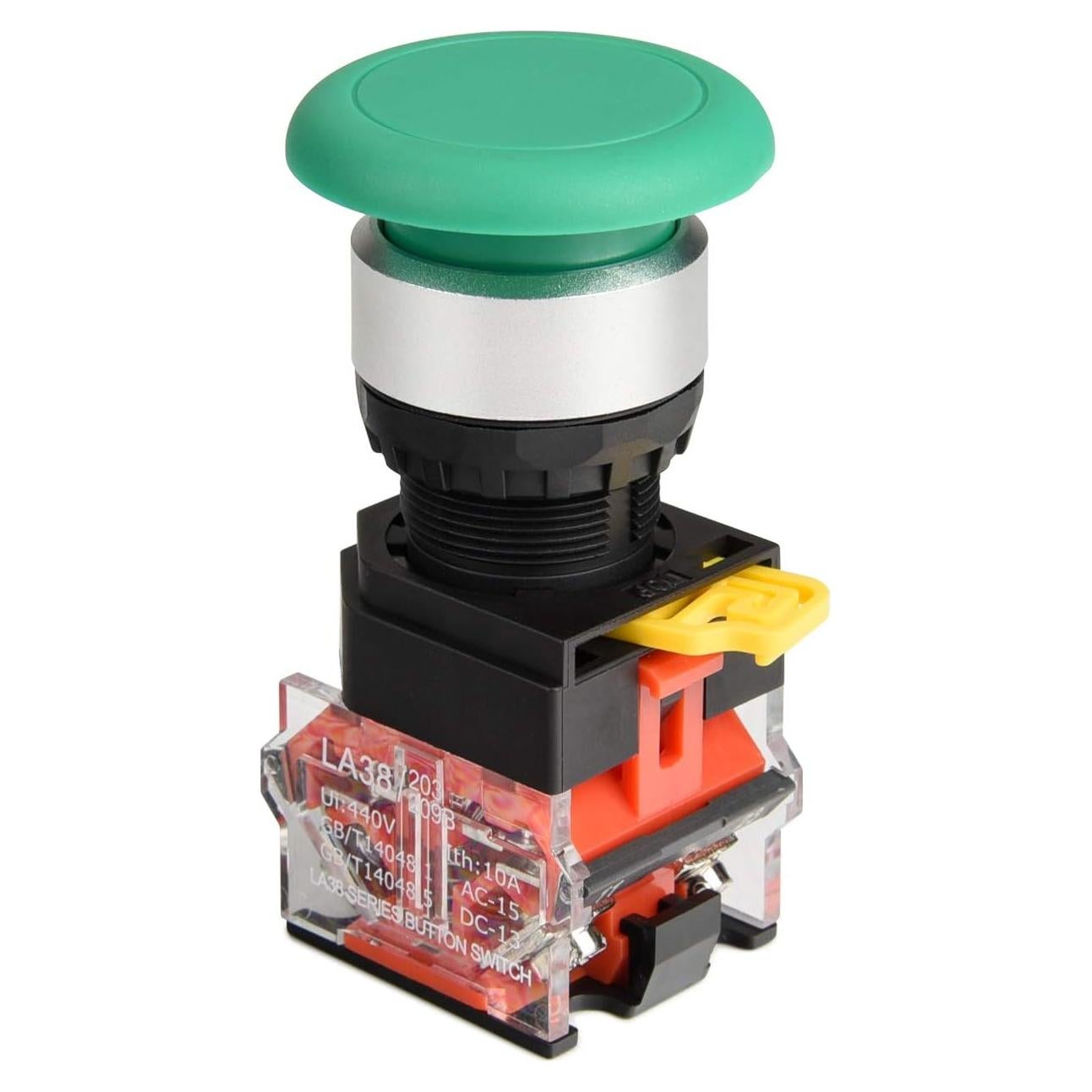 Interruptor de Botón Pulsador Momentáneo APIELE 22mm Verde