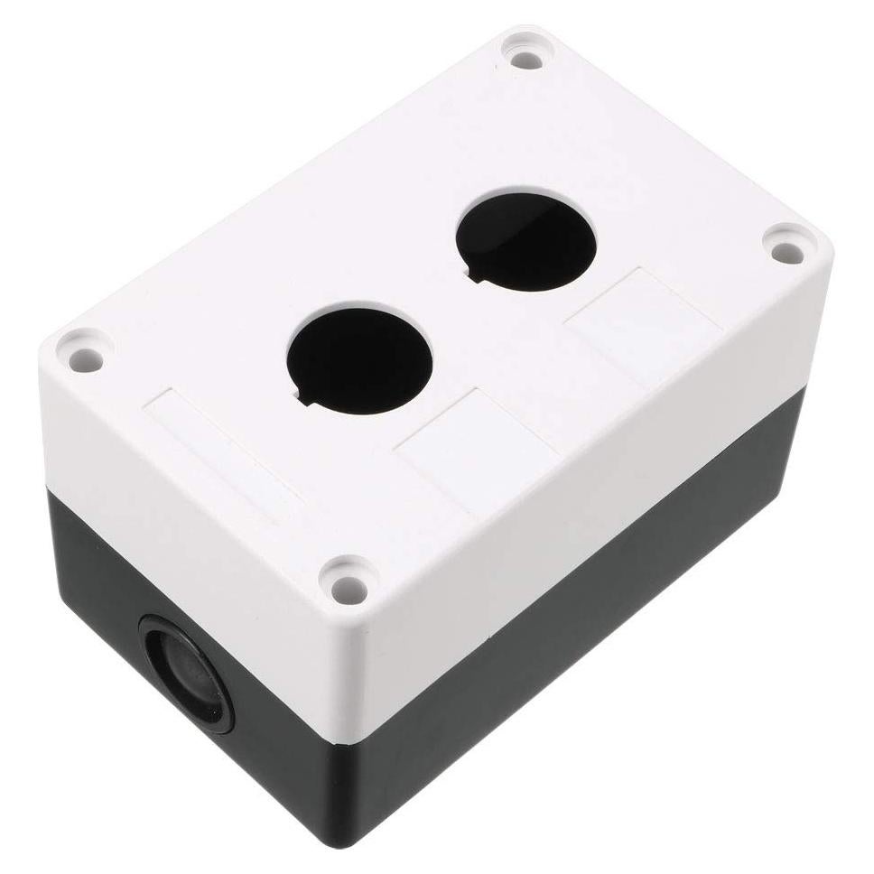 Caja de Estación de Botón Pulsador uxcell 22mm 2 Agujeros IP65