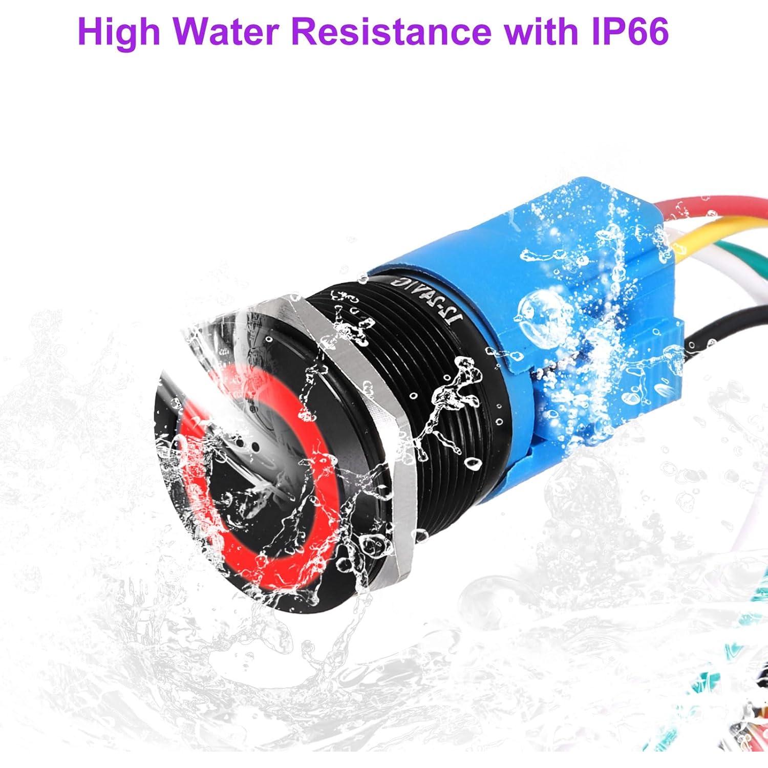 Interruptor de Botón Pulsador DMiotech 19mm Aluminio 2 Pack