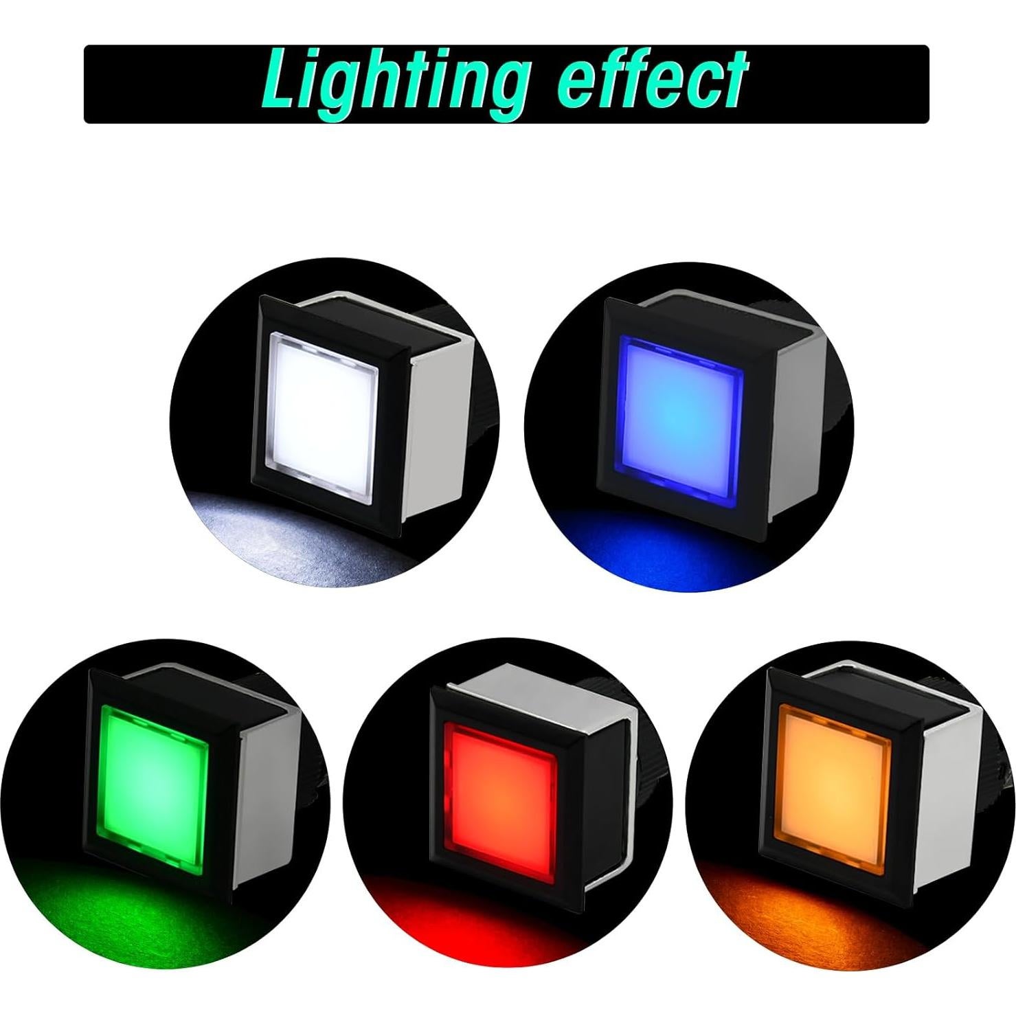 Interruptor Cuadrado ZGSZJHF 21x21mm 12/24V LED Azul IP65