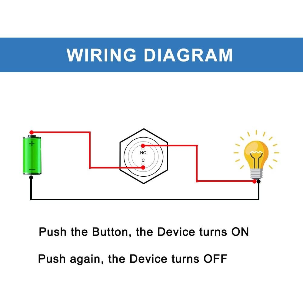 Paquete de 2 Interruptores Metálicos Impermeables DMWD 16mm