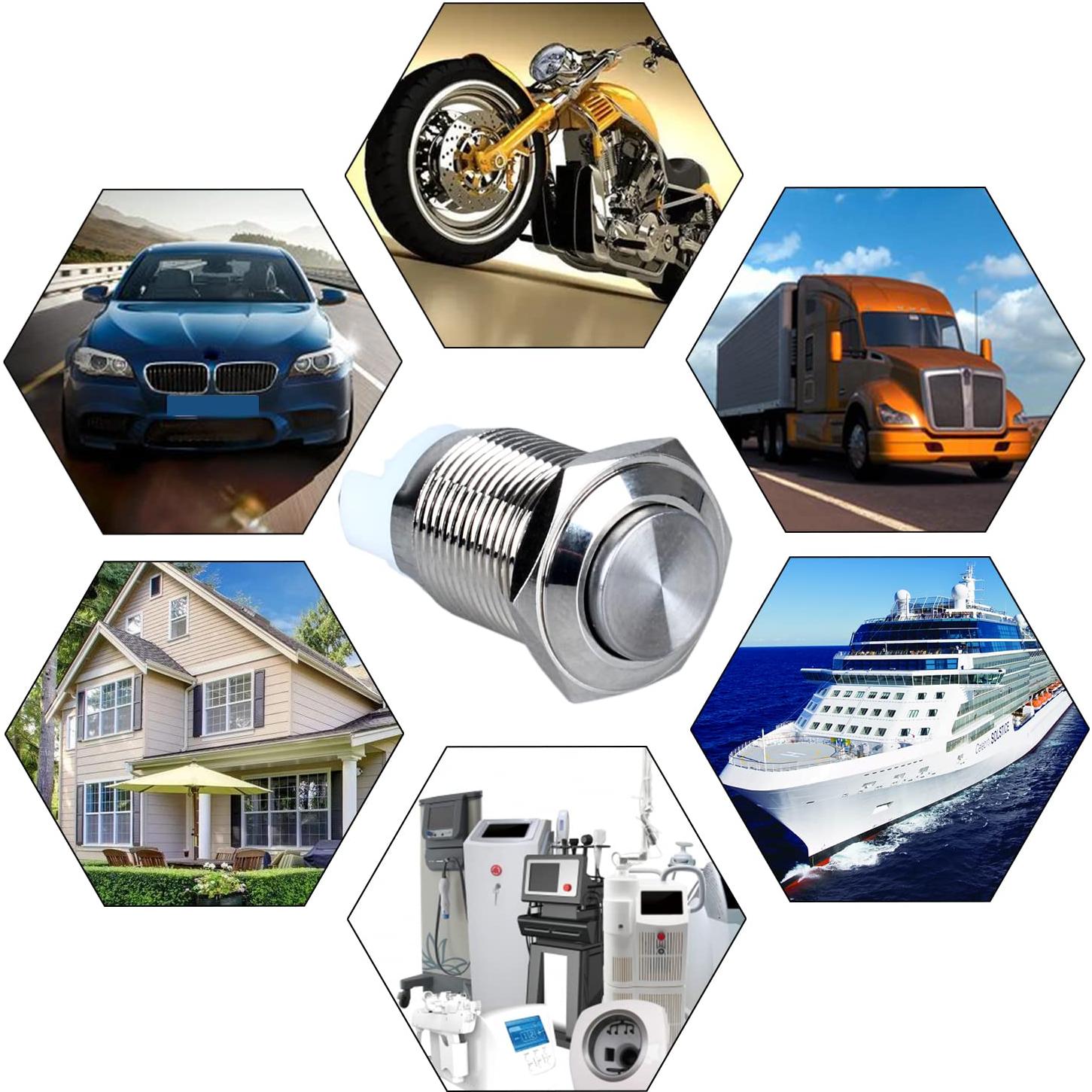 Paquete de 2 Interruptores Metálicos Impermeables DMWD 16mm