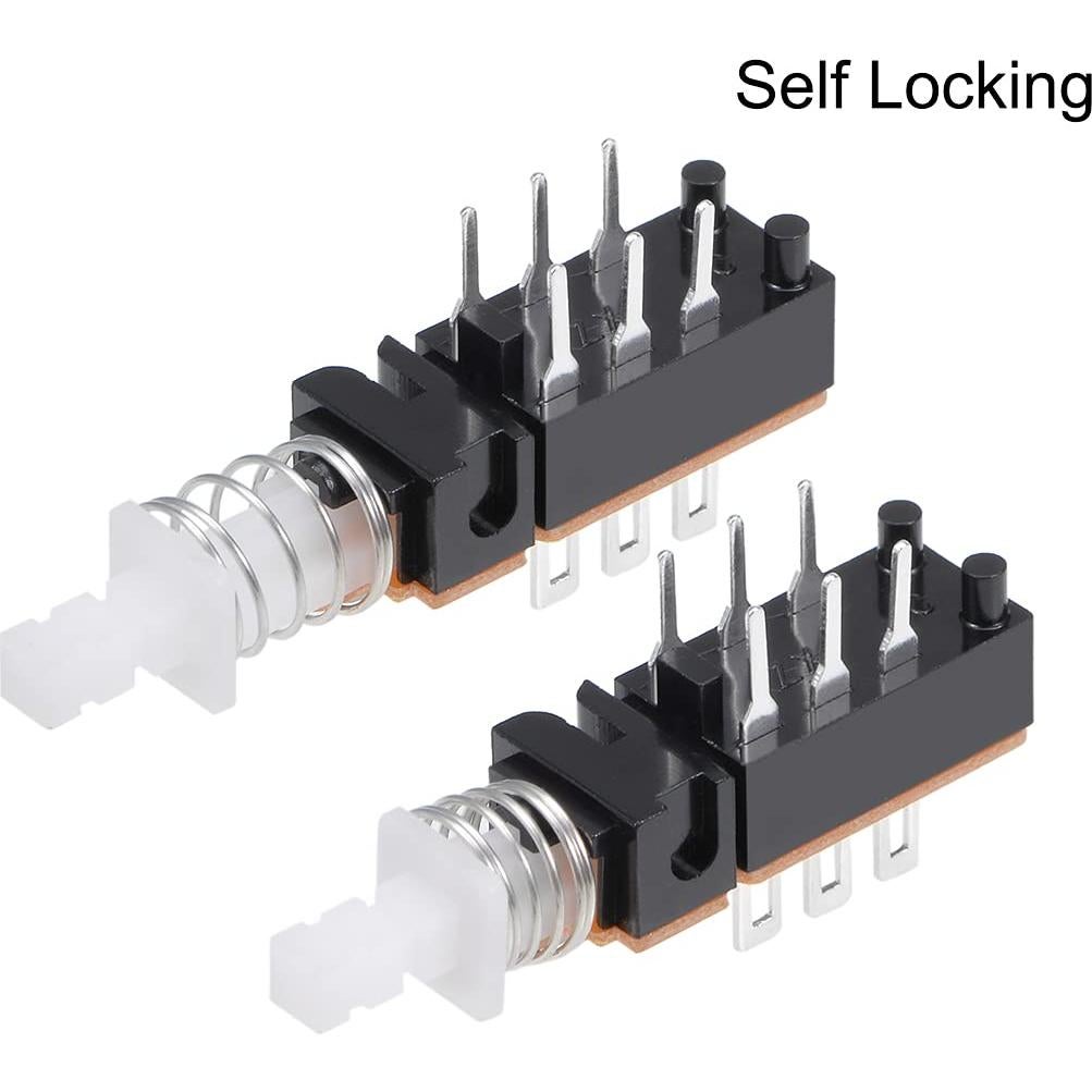 Interruptor DPDT 6 Pines Auto-bloqueante uxcell - 2 Pcs