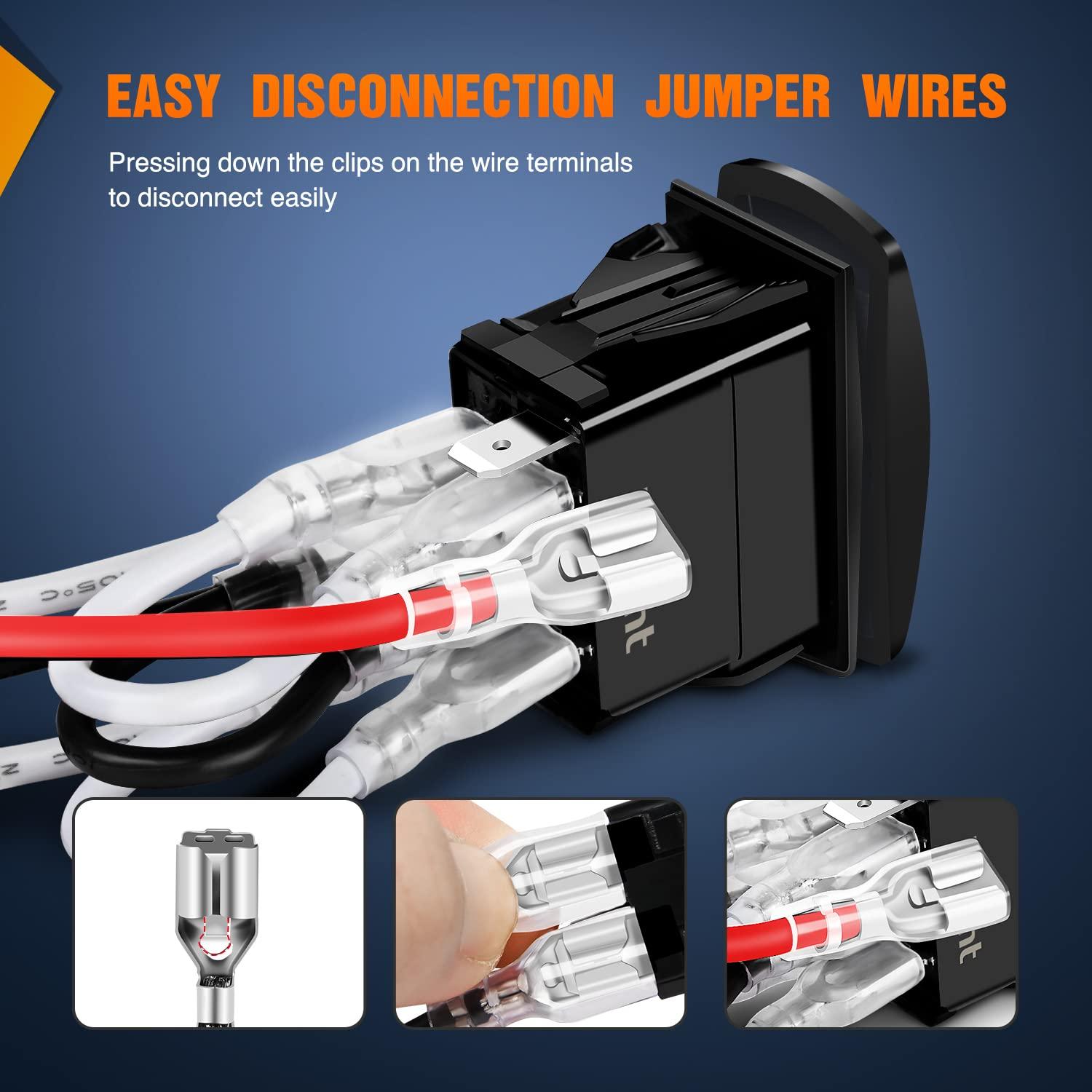 Interruptor Rocker Impermeable Nilight DPDT 12V 24V 7 Pines