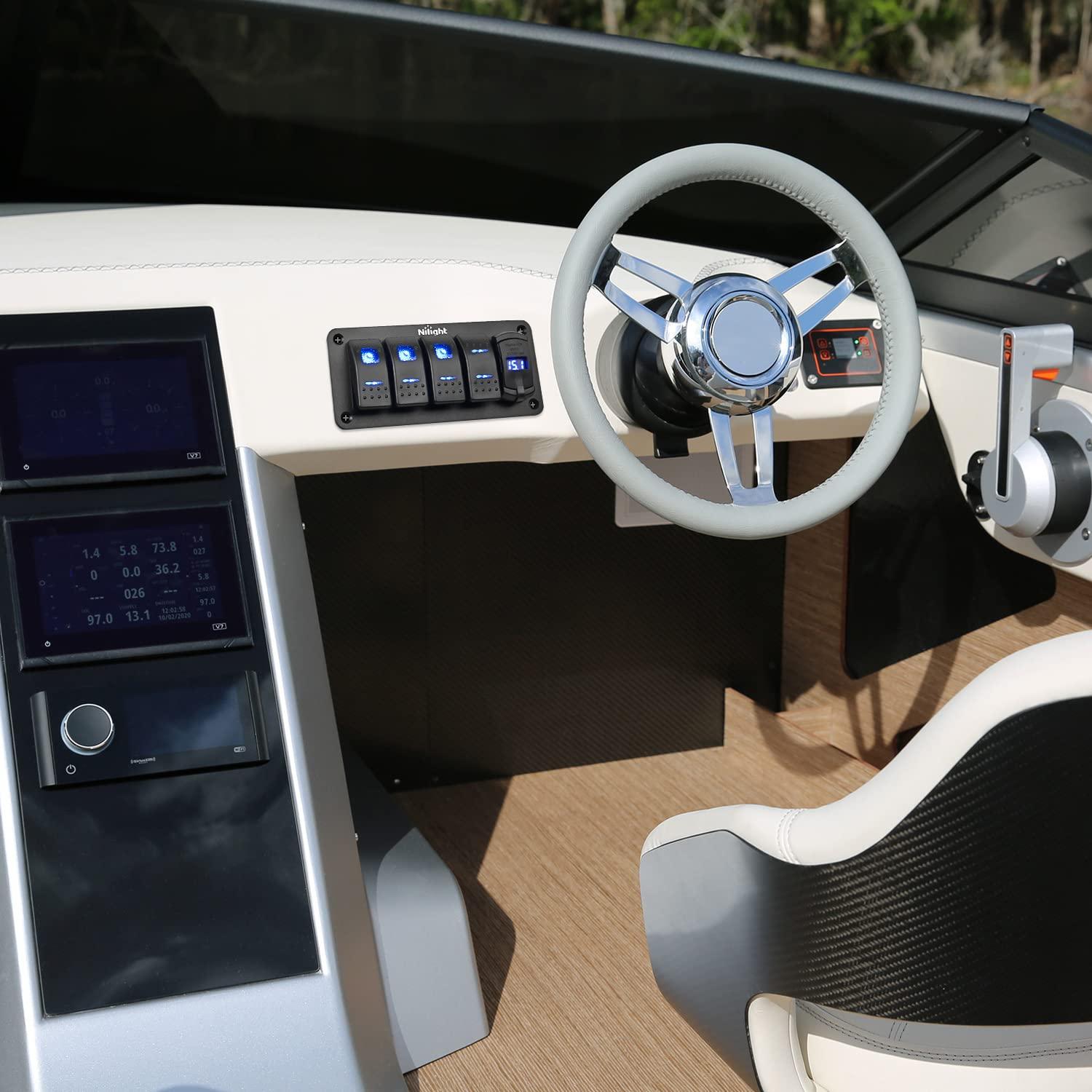 Interruptor Rocker Impermeable Nilight DPDT 12V 24V 7 Pines