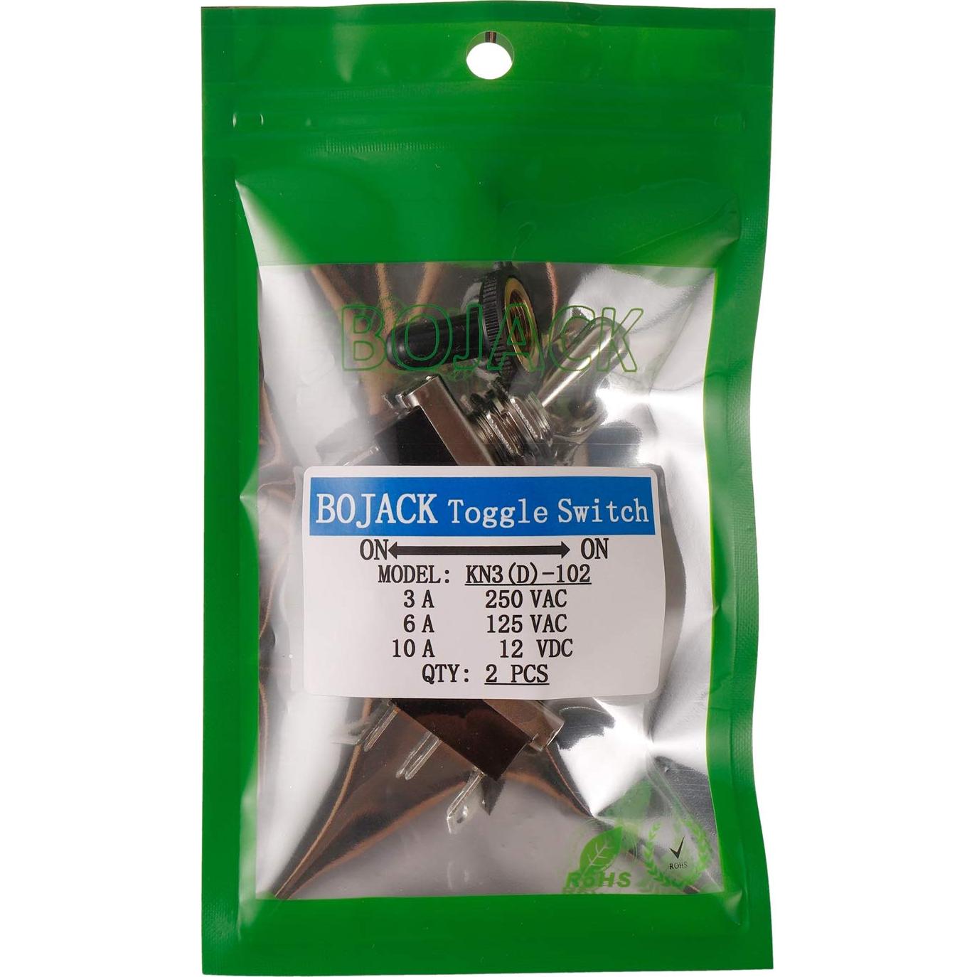 Interruptor de palanca BOJACK SPDT 12V 25A con tapa impermeable - Paquete de 2