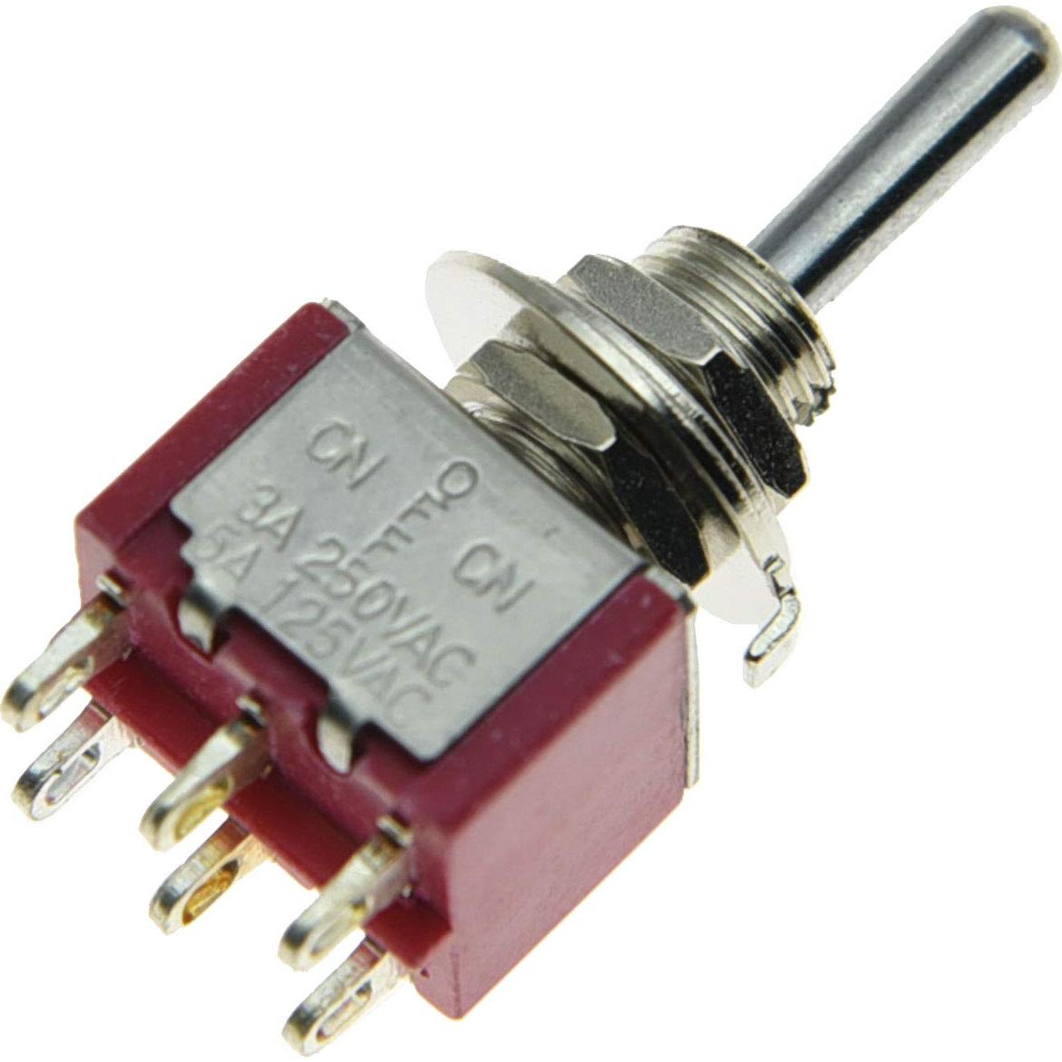 Interruptor Mini Toggle SALECOM 3 Posiciones ON Off ON 7.94mm