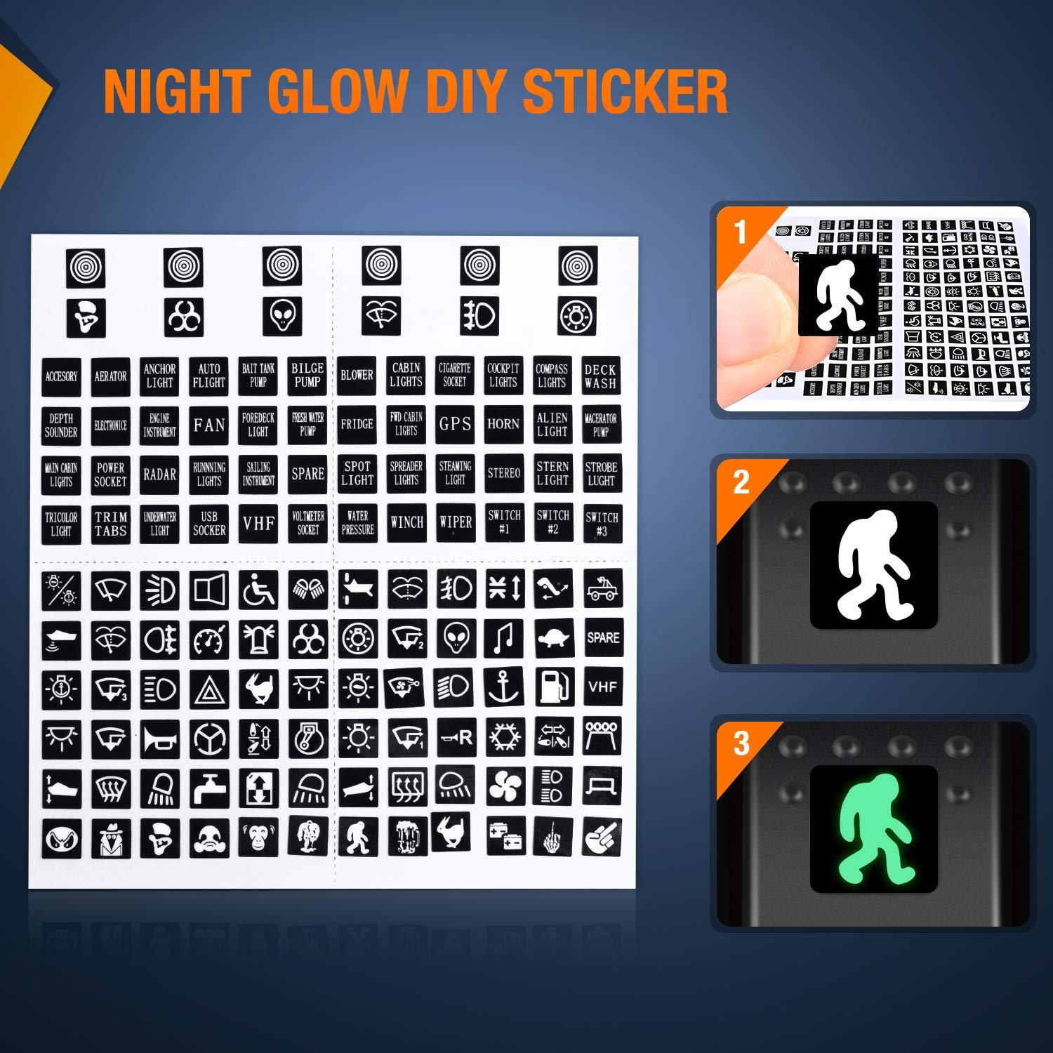 Interruptores de Palanca Nilight 6PCS 5PIN SPST 20A/12V Azul