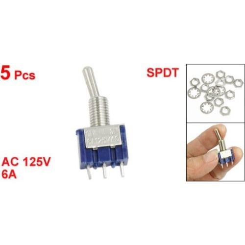 Interruptor de Palanca SPDT uxcell 5 Piezas 125V 6A