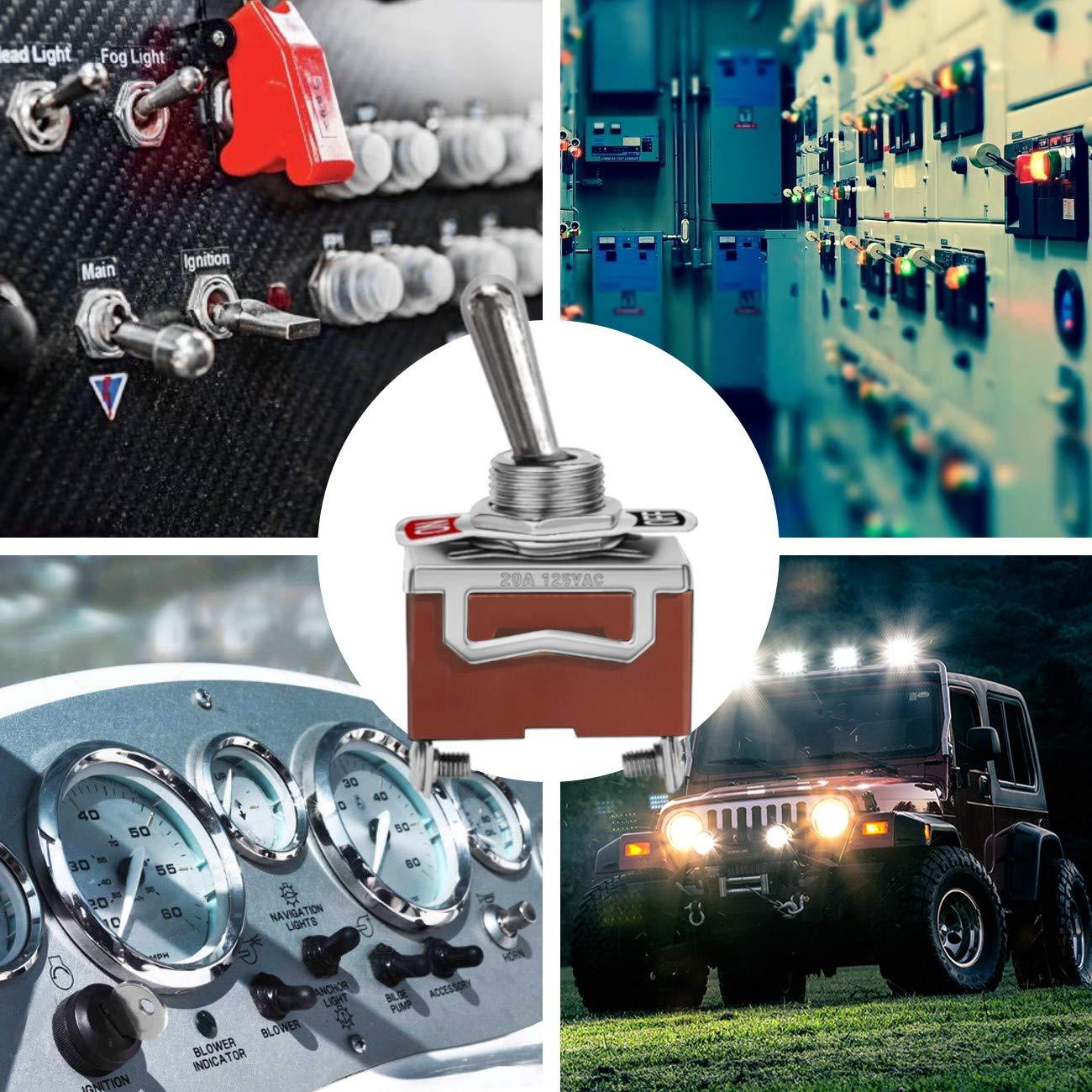 Interruptores de Palanca MGI 20A 12V 5 Piezas SPST