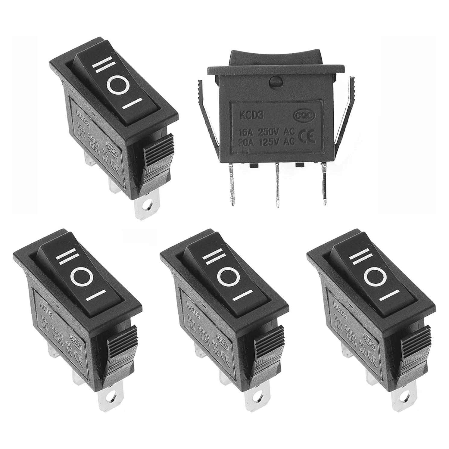 Interruptor Rocker QTEATAK 3 Posiciones ON/OFF 15A 250V