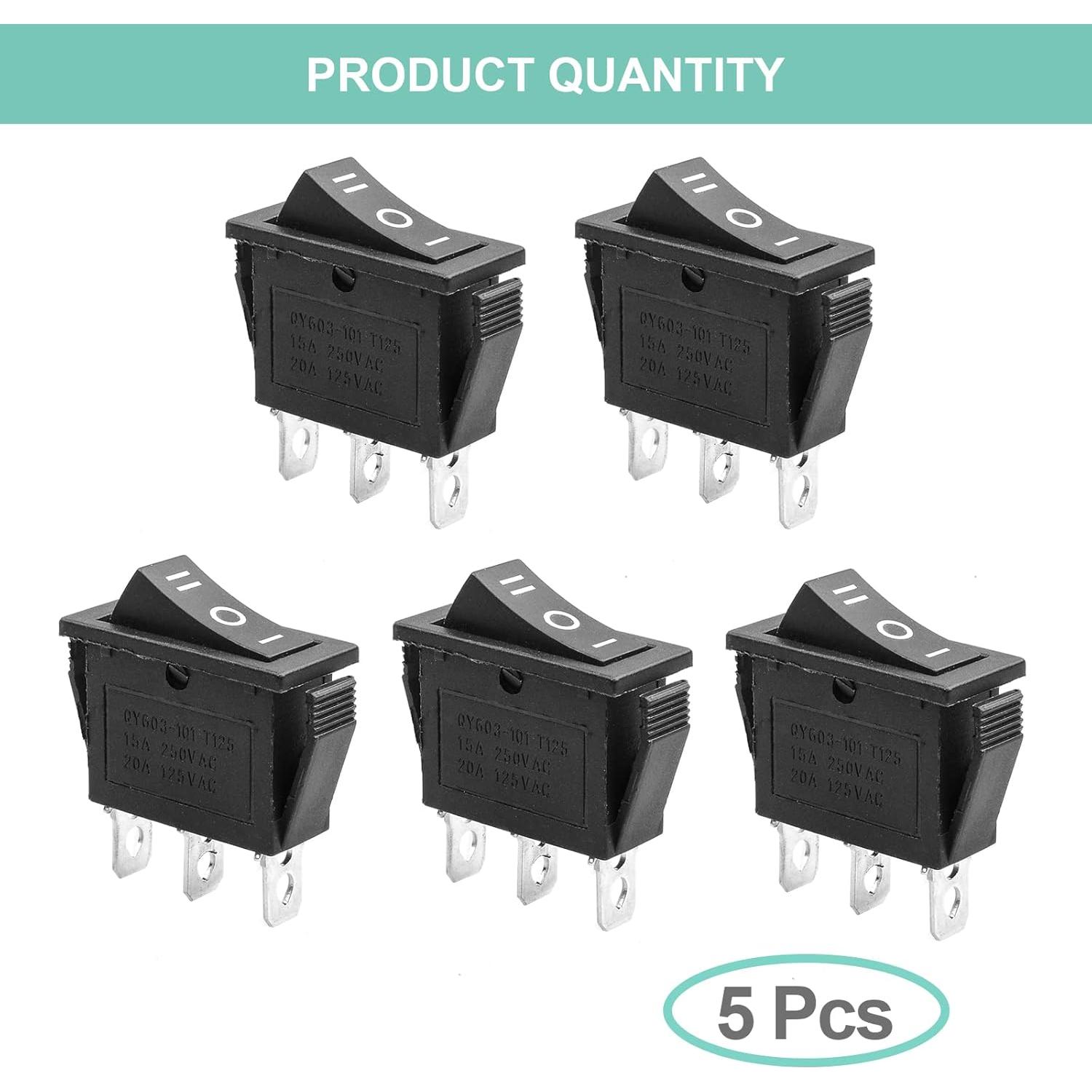 Interruptor Rocker QTEATAK 3 Posiciones ON/OFF 15A 250V