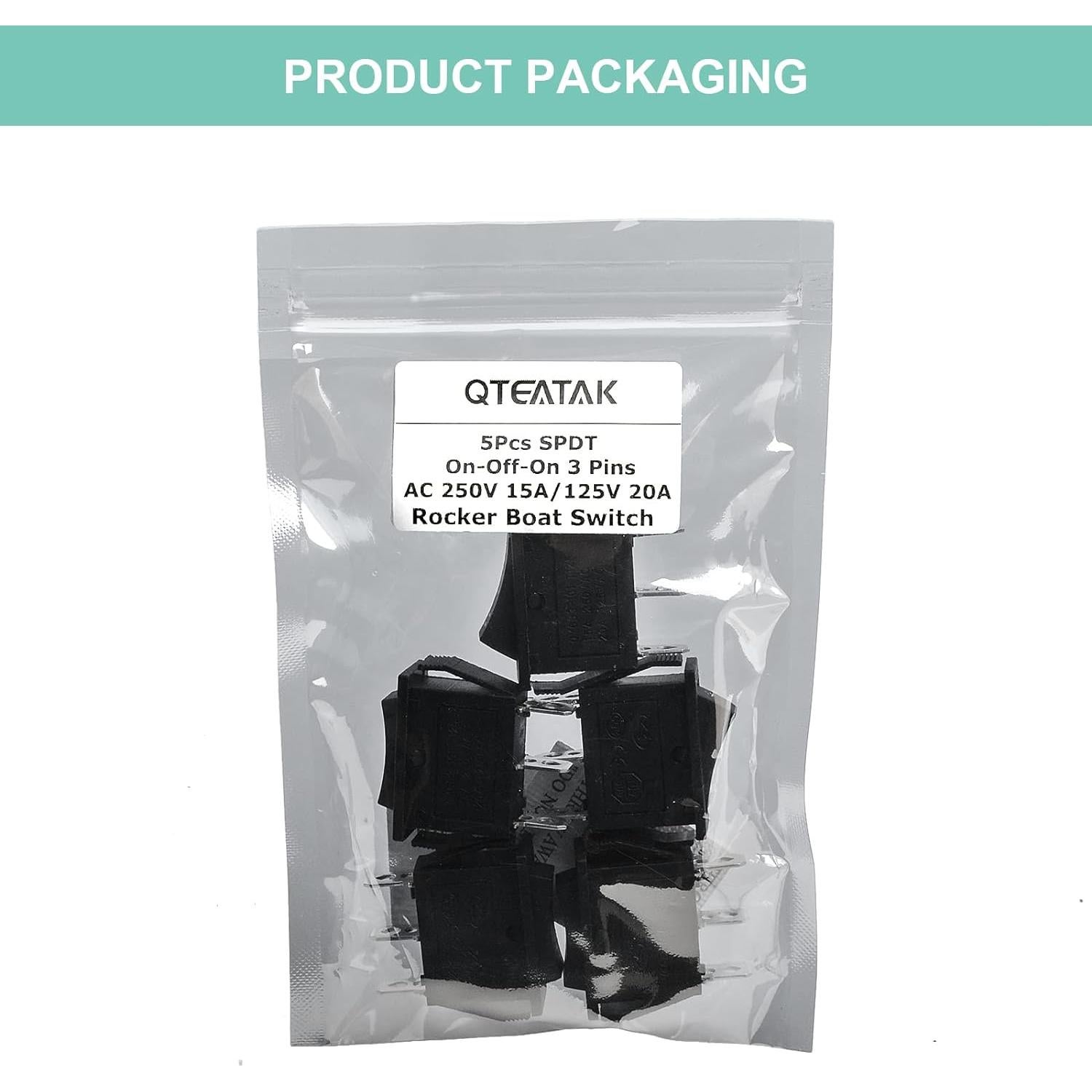 Interruptor Rocker QTEATAK 3 Posiciones ON/OFF 15A 250V