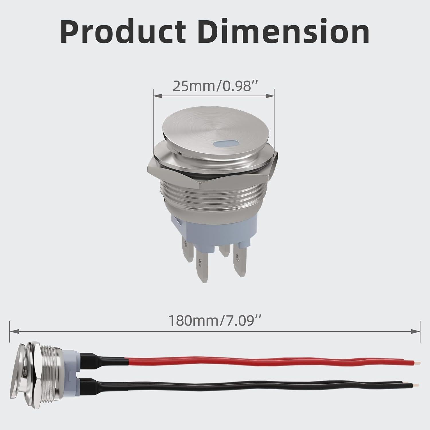 Interruptor de Palanca IP65 APIELE 22mm Acero Inoxidable Verde