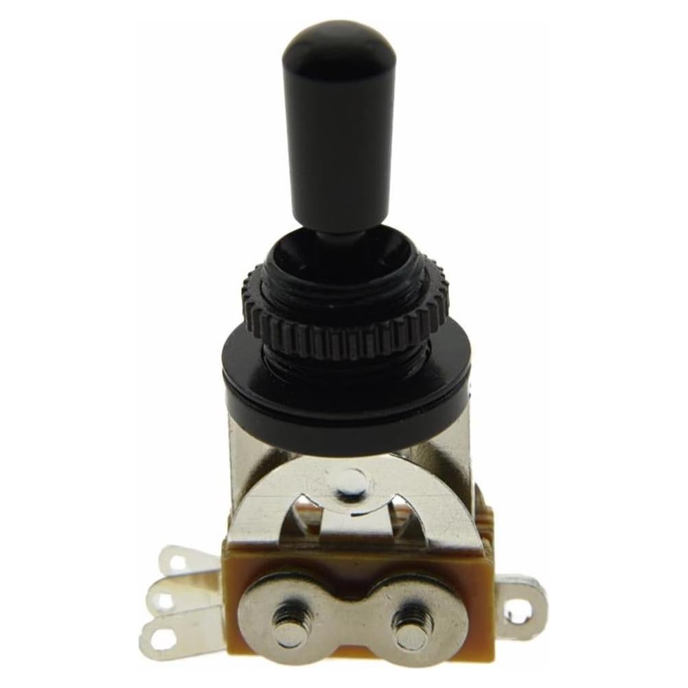 Dopro Guitar 3 Way Short-Frame Toggle Switch Pickup Selector Black with Brass Metal Black Tip (not Plastic Tip) for Les Paul Electric Guitars