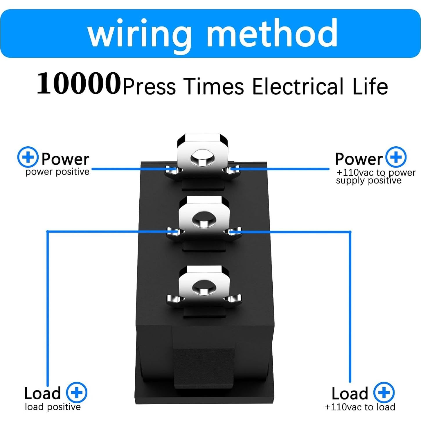 10 Interruptores Rocker KCD1 ON/OFF/ON 6A 250V AC 3 Pin