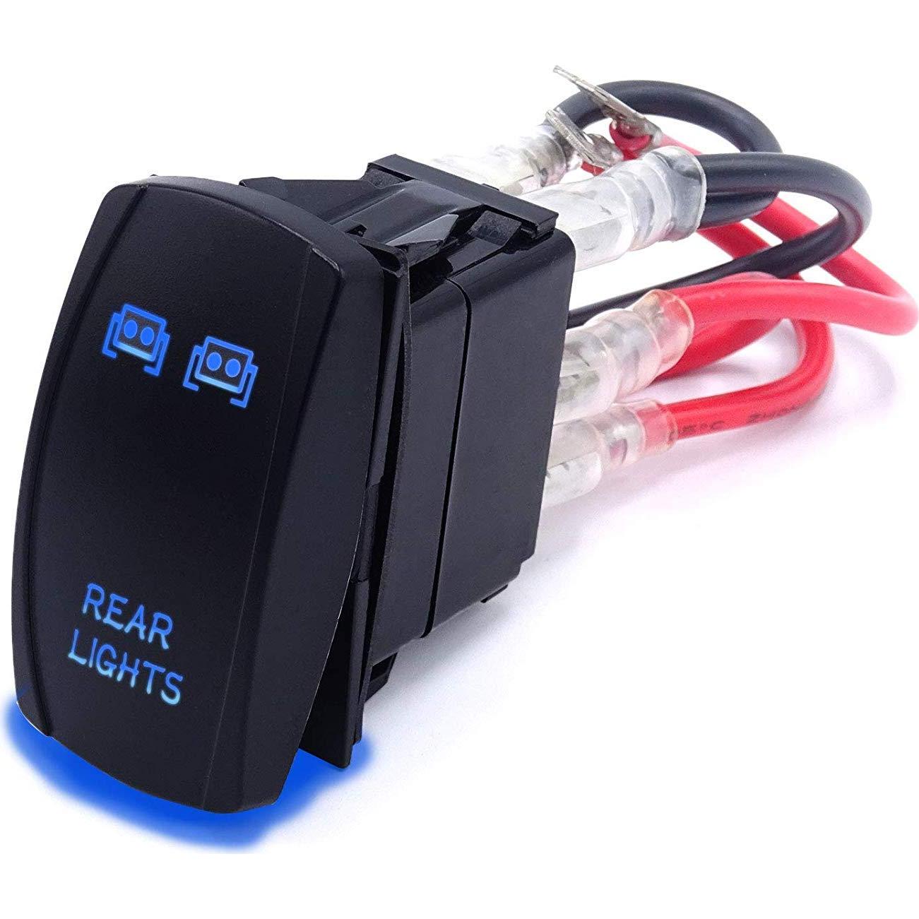 Interruptor Rocker Dasen 3PCS LED Azul para ATV UTV SUV