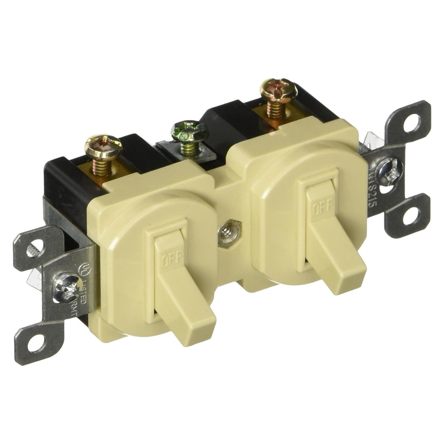 Interruptor Doble Palanca Morris 82090 15A 120V Marfil