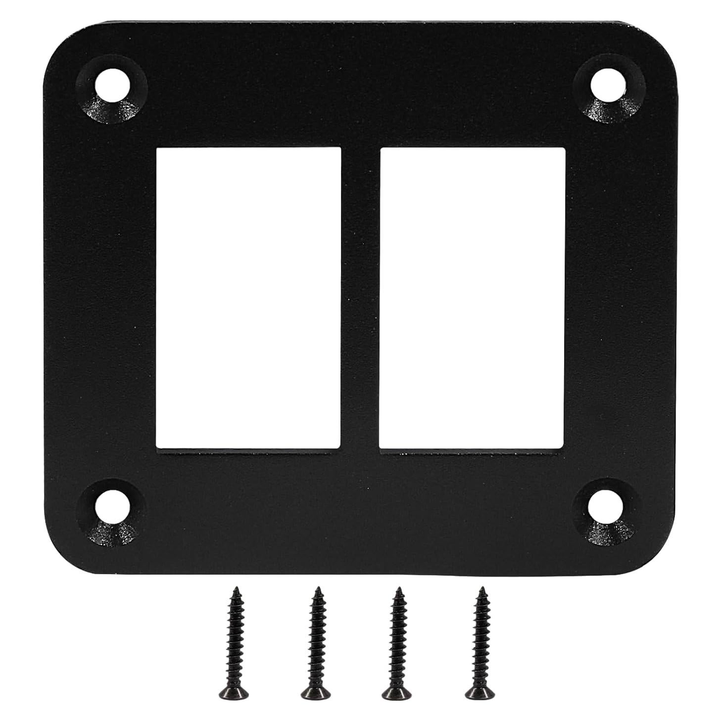 Soporte de Interruptor Rocker BokWin 2 Vías Negro Aluminio