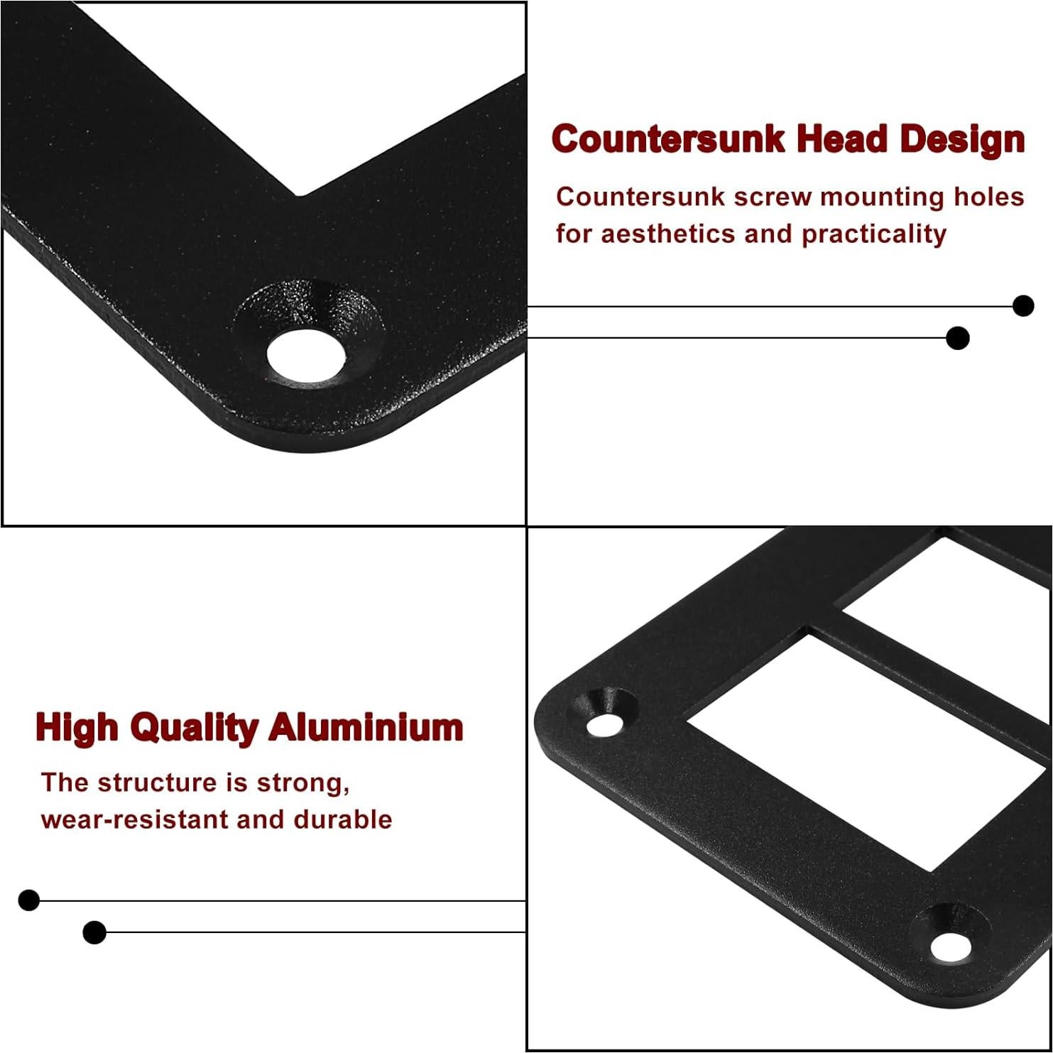 Soporte de Interruptor Rocker BokWin 2 Vías Negro Aluminio