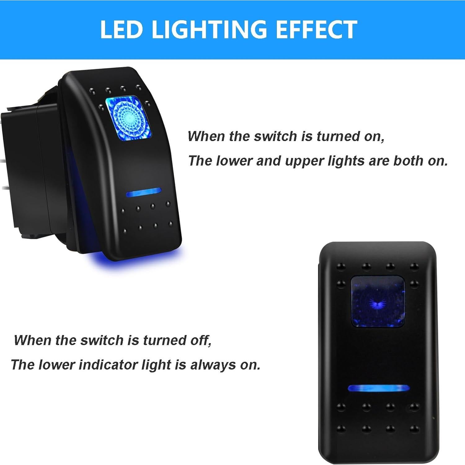 Interruptor de Palanca SPST 12V 20A MIIGII 7 Pines LED