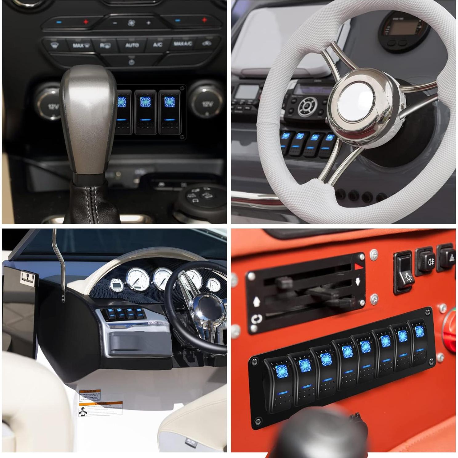 Interruptor de Palanca SPST 12V 20A MIIGII 7 Pines LED