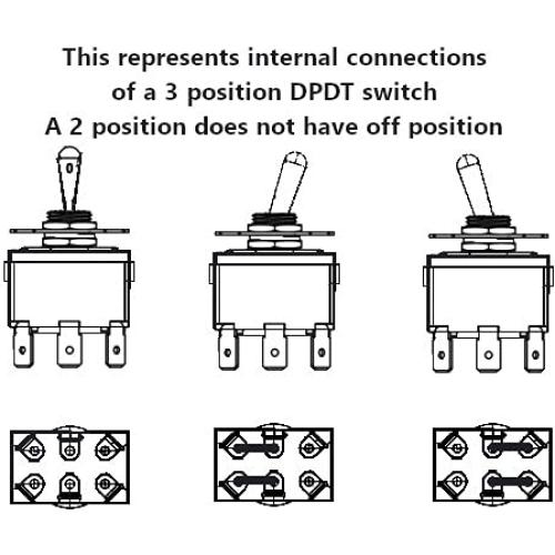 Interruptor de Palanca IndusTec DPDT 20A 12V 3 Posiciones