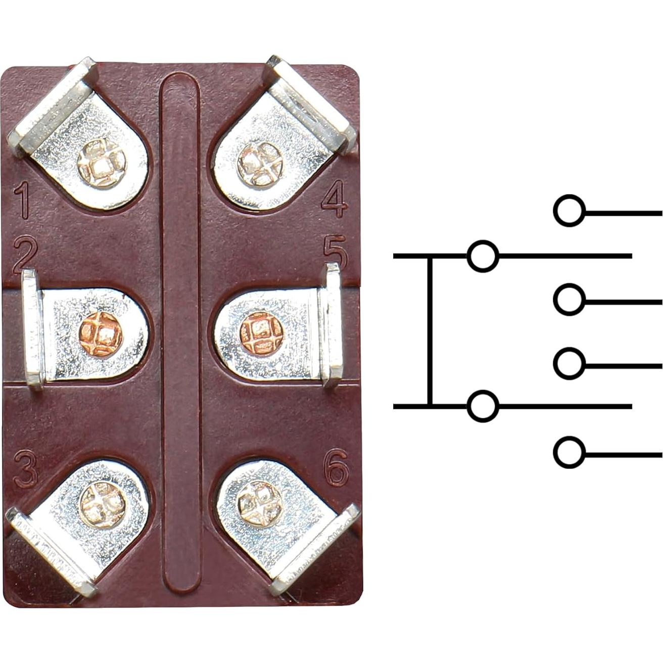 Interruptor DPDT momentáneo Heschen 250VAC 15A 6 terminales