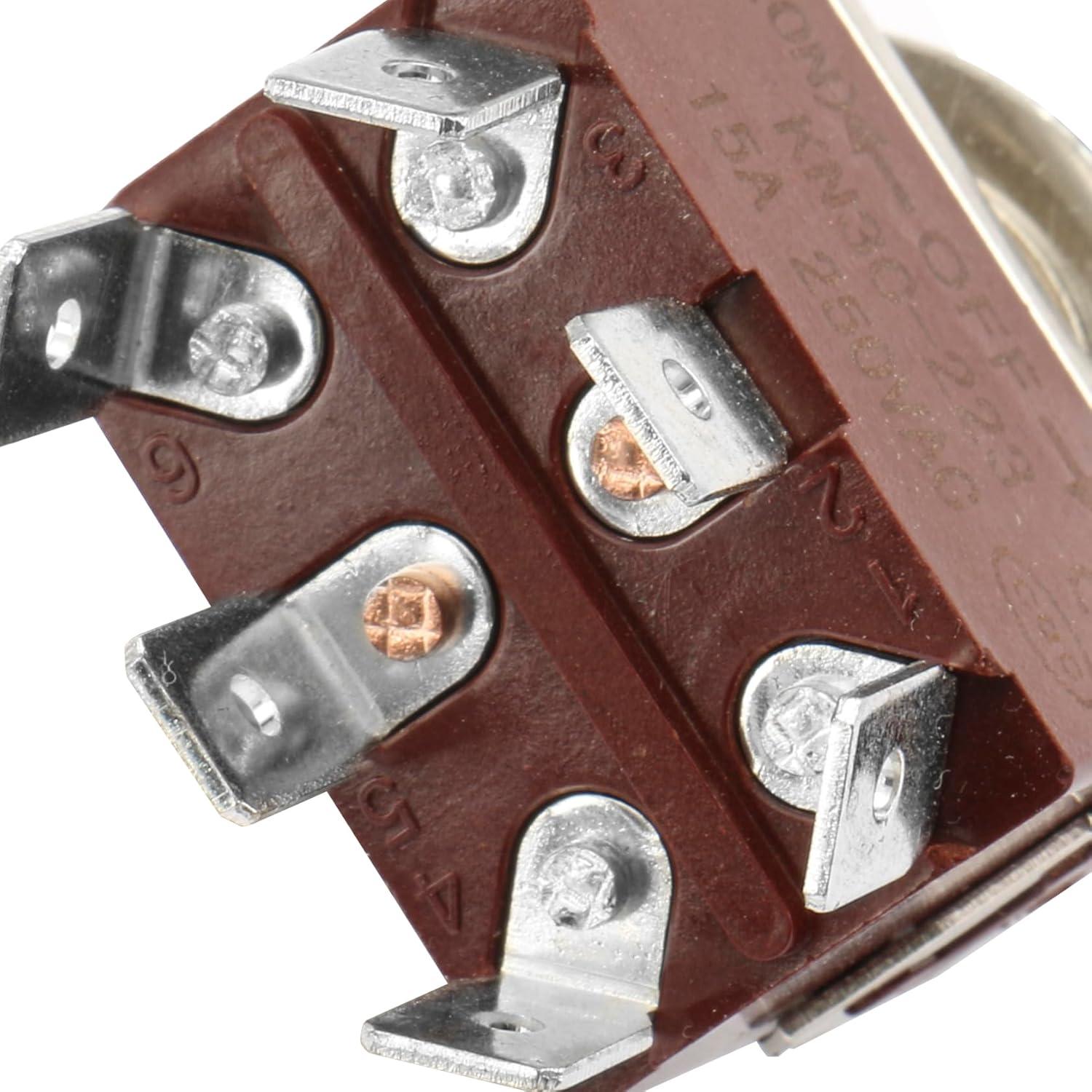 Interruptor DPDT momentáneo Heschen 250VAC 15A 6 terminales