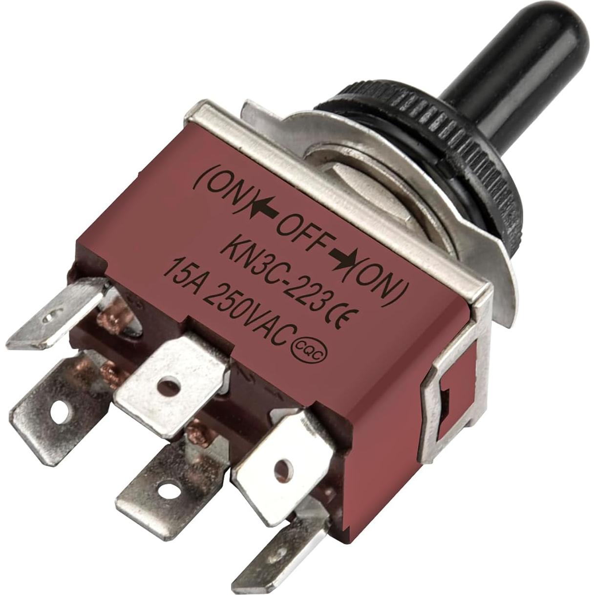 Interruptor DPDT momentáneo Heschen 250VAC 15A 6 terminales