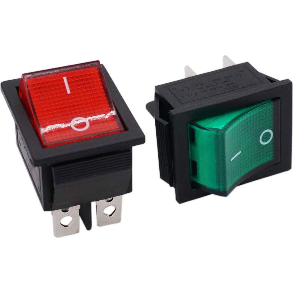 Interruptor Basculante Twidec KCD2-201N-RG 4 Pines 2 Posiciones