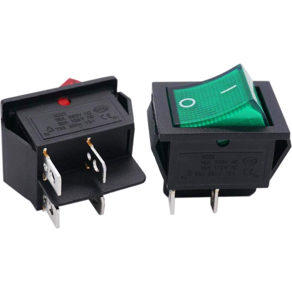 Interruptor Basculante Twidec KCD2-201N-RG 4 Pines 2 Posiciones