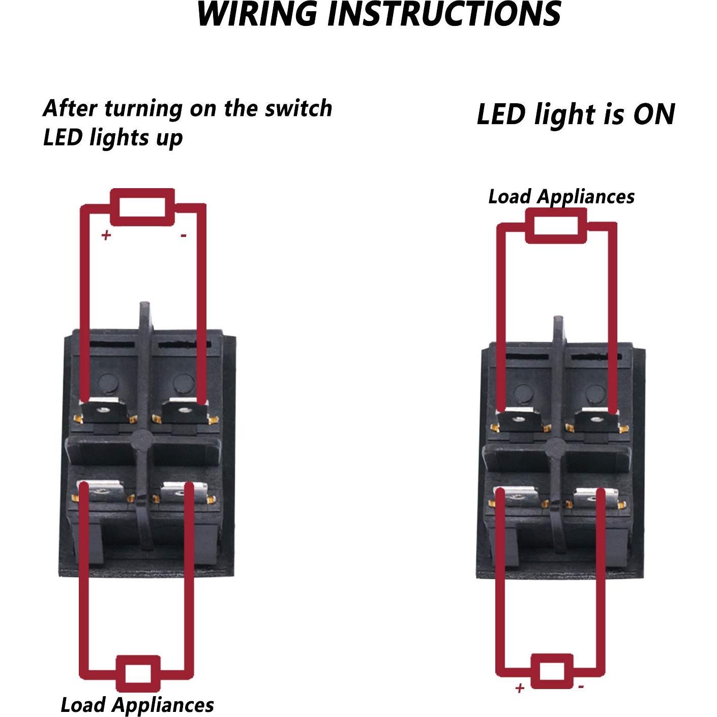 Interruptor Basculante Twidec KCD2-201N-RG 4 Pines 2 Posiciones
