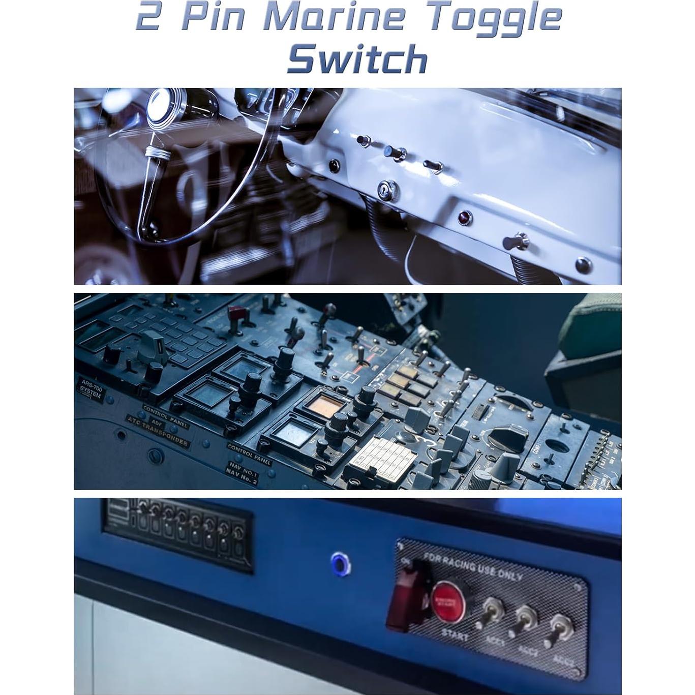 Interruptor de Palanca Marino 12V SPST Mellbree 6 Pcs 30A