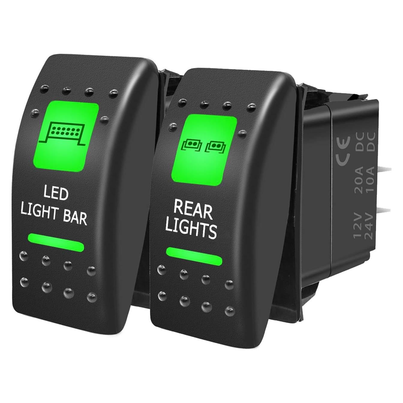 Interruptor de Palanca SPST 5 Pin Retroiluminado Verde Purishion