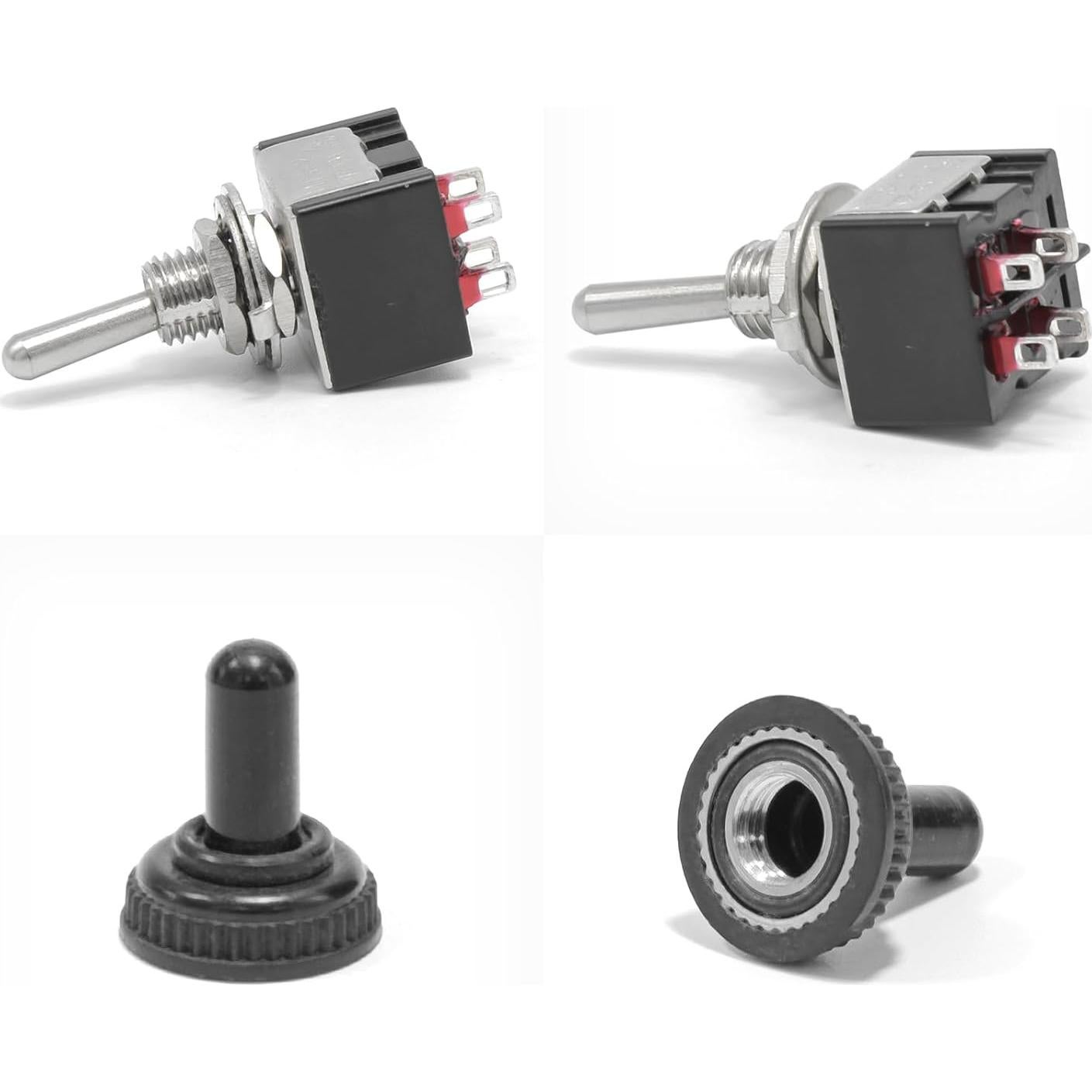 Paquete de 6 Interruptores de Palanca MTS-201 UL 6A Impermeables