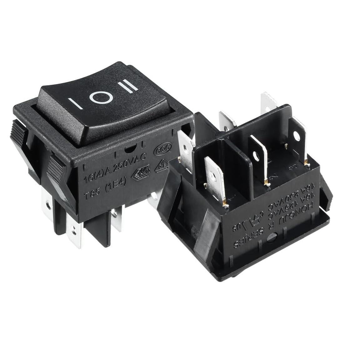 Interruptor de Palanca DPDT uxcell 2 Pcs 16A 250V 3 Posiciones
