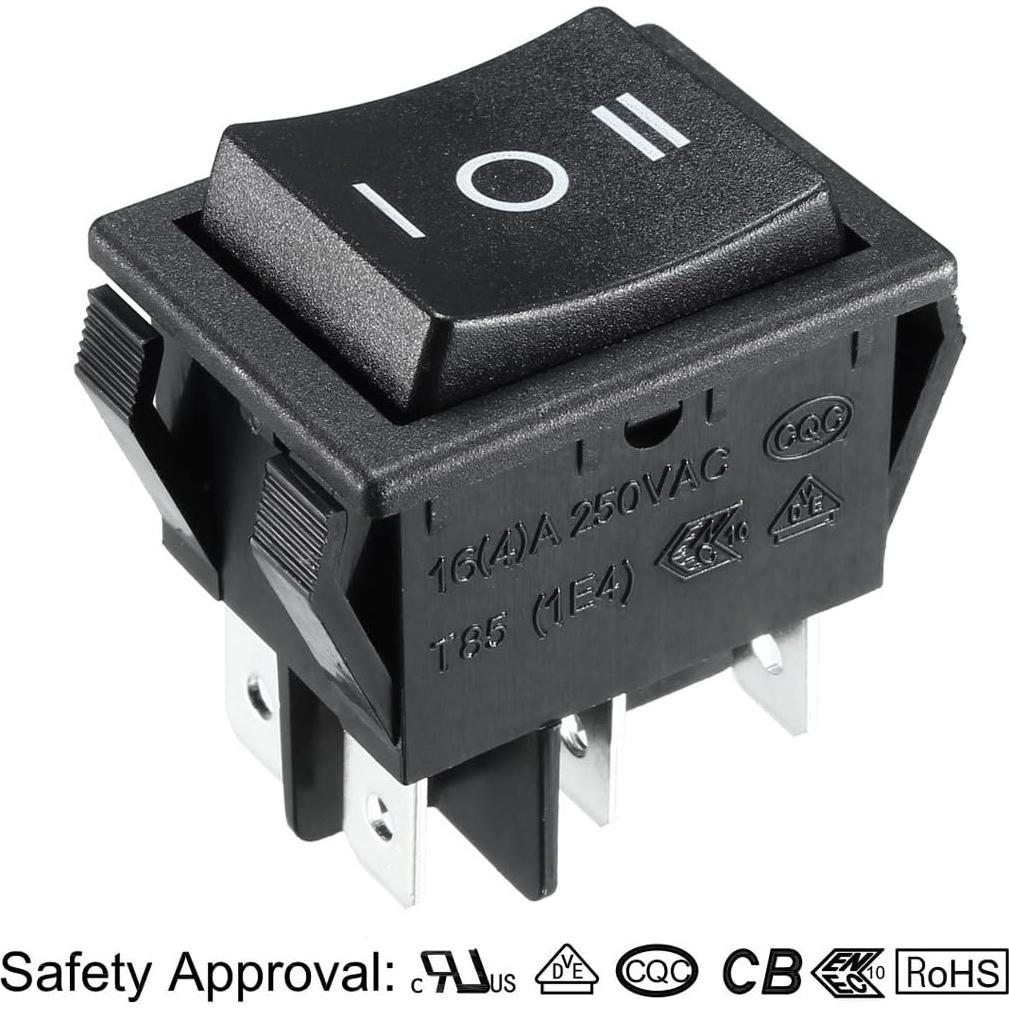 Interruptor de Palanca DPDT uxcell 2 Pcs 16A 250V 3 Posiciones