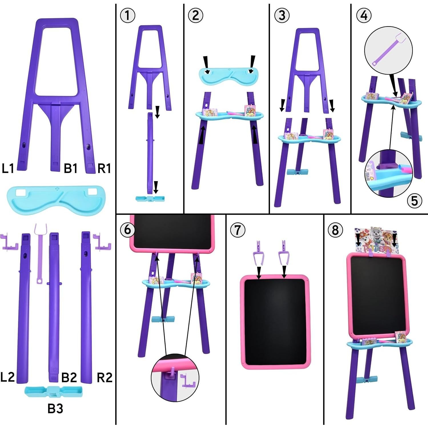 Caballete de Arte Paw Patrol para Niños con Pizarra Magnética