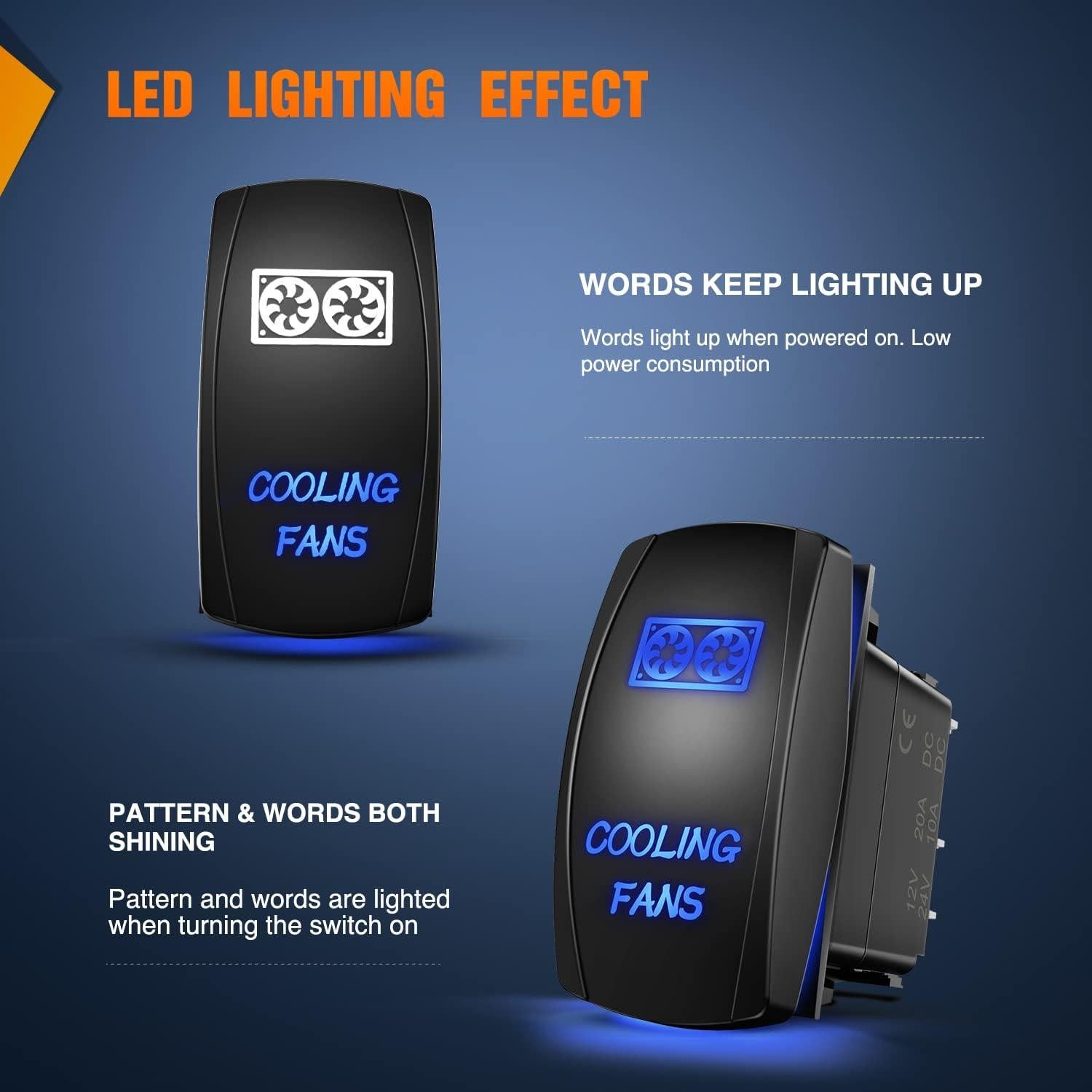 Interruptor de Palanca Nilight 90207B-A 20A 12V Azul con LED