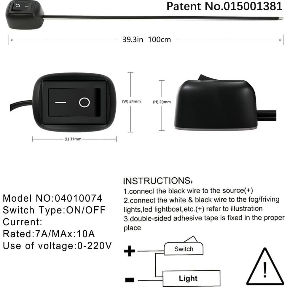 Interruptor de botón tipo pasta Gebildet 12V-220V 10A Negro