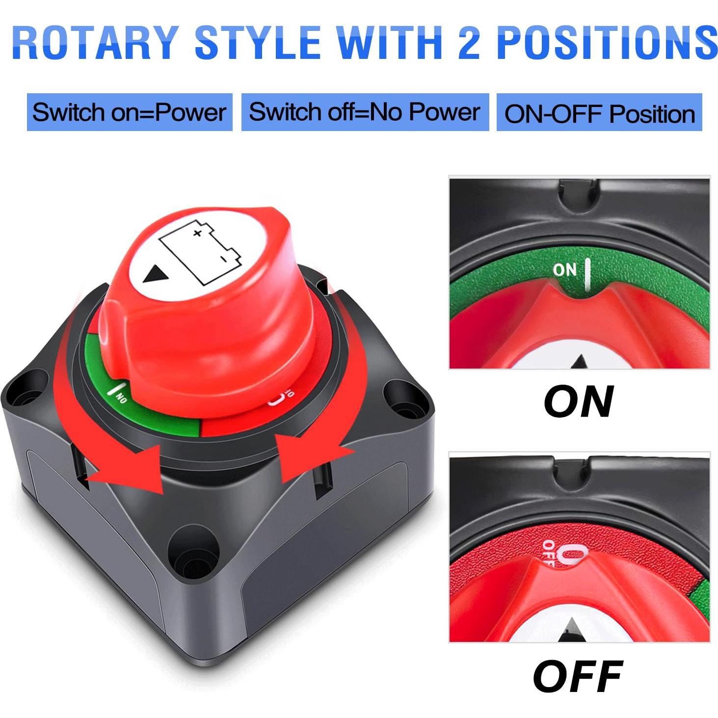 Interruptor de Batería Nilight 90015A 12-48V On/Off Impermeable