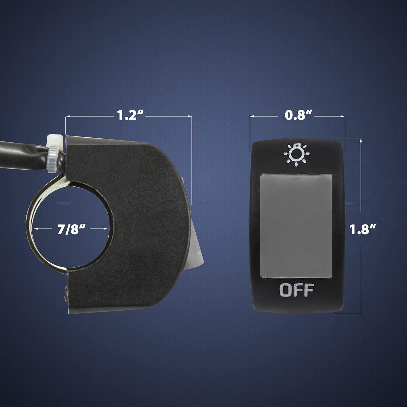 Interruptor de Manillar Mosley para Motocicleta 7/8" Gris