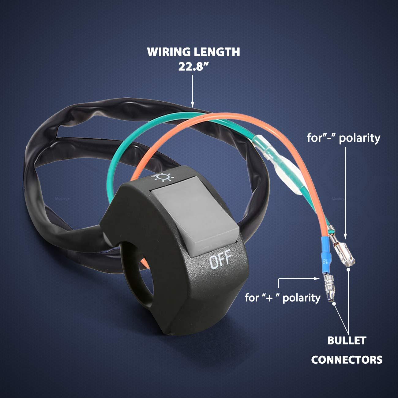 Interruptor de Manillar Mosley para Motocicleta 7/8" Gris
