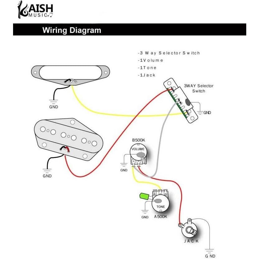 Interruptor Selector de Pickup KAISH 3 Vías para Guitarra