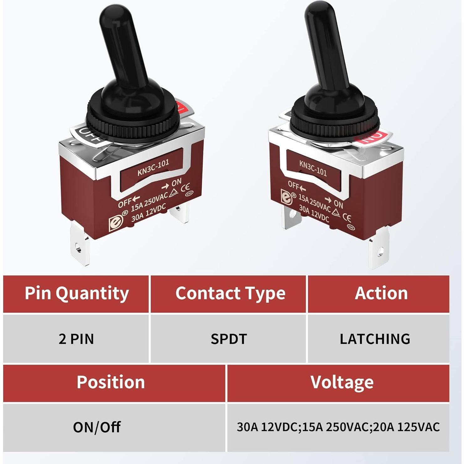 Interruptor de Palanca Impermeable 12V RVBOATPAT SPST 30A