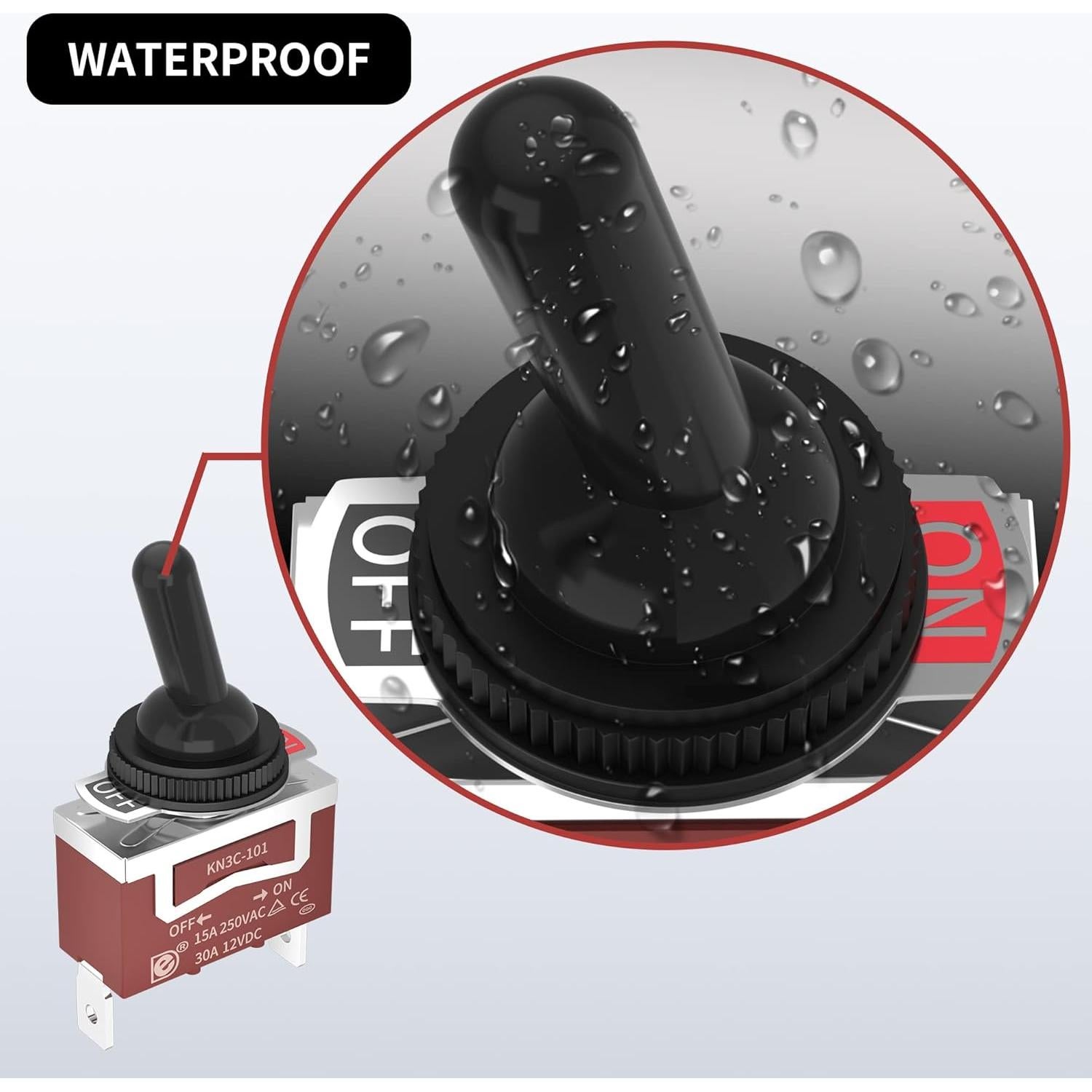 Interruptor de Palanca Impermeable 12V RVBOATPAT SPST 30A